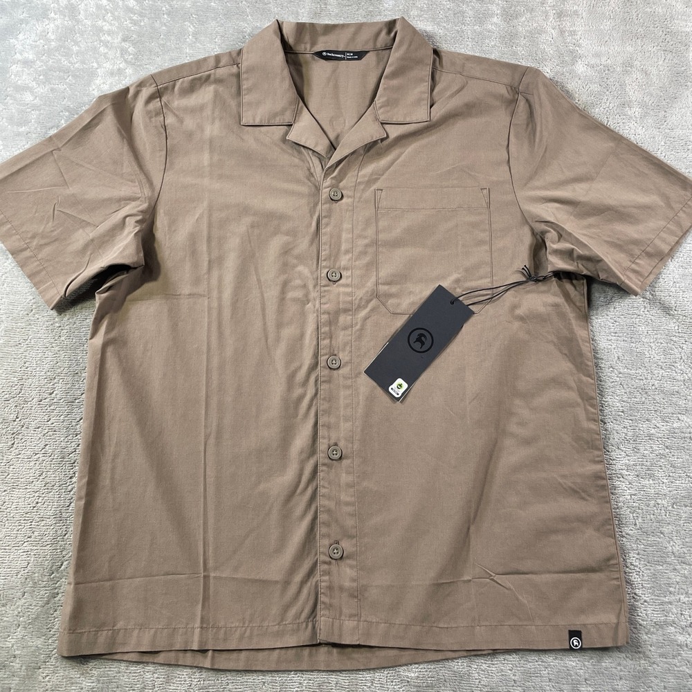 Backcountry Trailmix Shirt Mens Medium Brown Camp Collar Outdoor Light‎ Camping